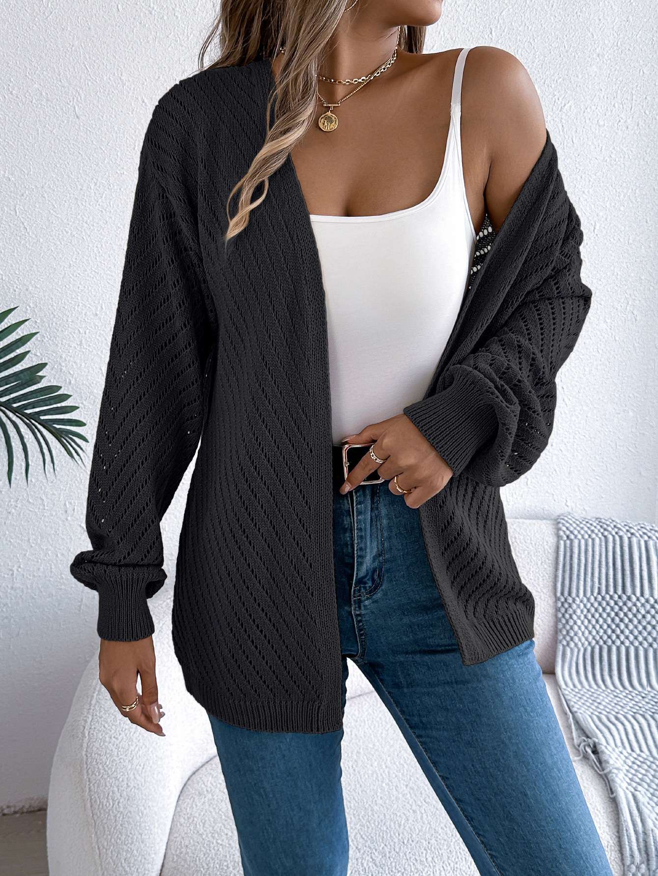 Long Sleeve Knit Cardigan image 0