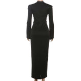 Long-Sleeve Dress with Front Tie Detail image 4