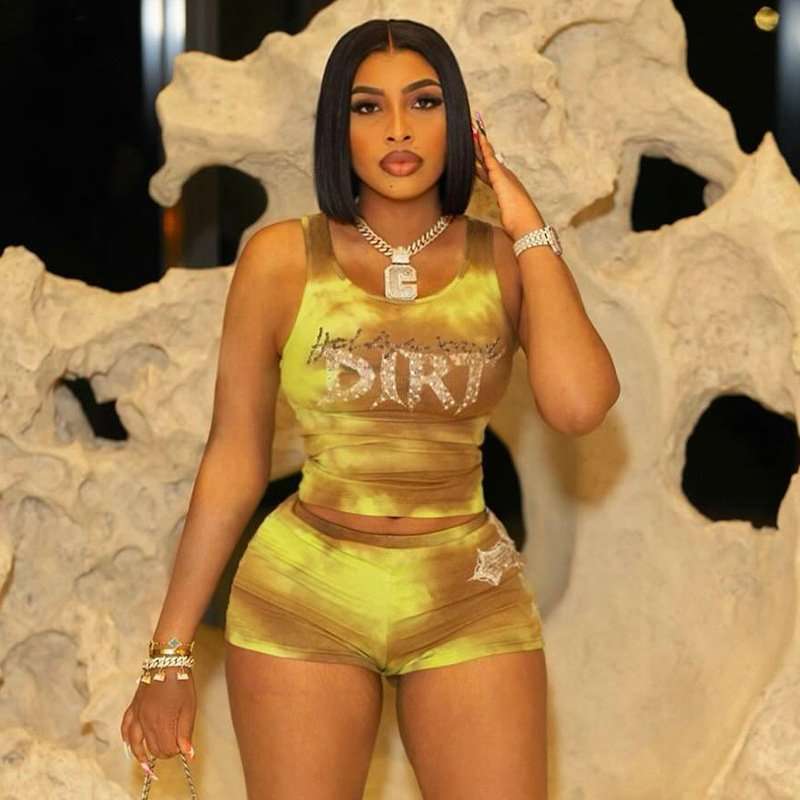 Tie-Dye Graphic Two-Piece Set - S, Yellow image