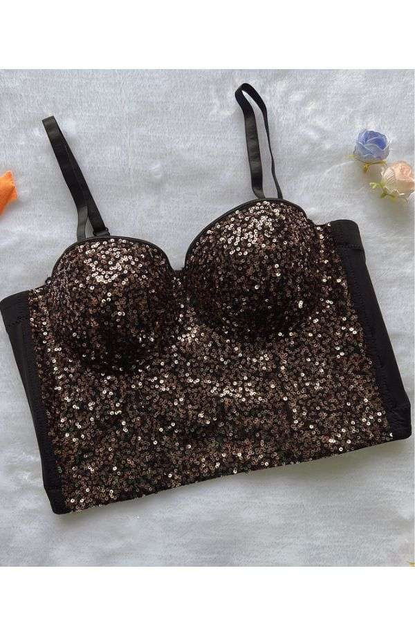 Sparkling Sequin Bustier Top image 0