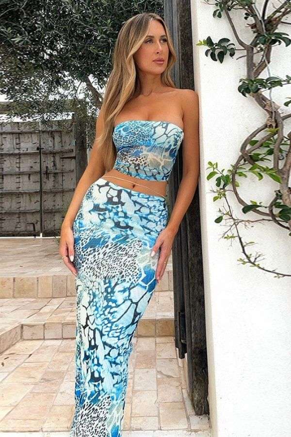 Strapless Animal Print Two-Piece Set image 0