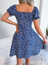 Floral Puff Sleeve A-Line Mini Dress image 5