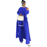 3-Piece Wide-Leg Pant Set - M, Blue image