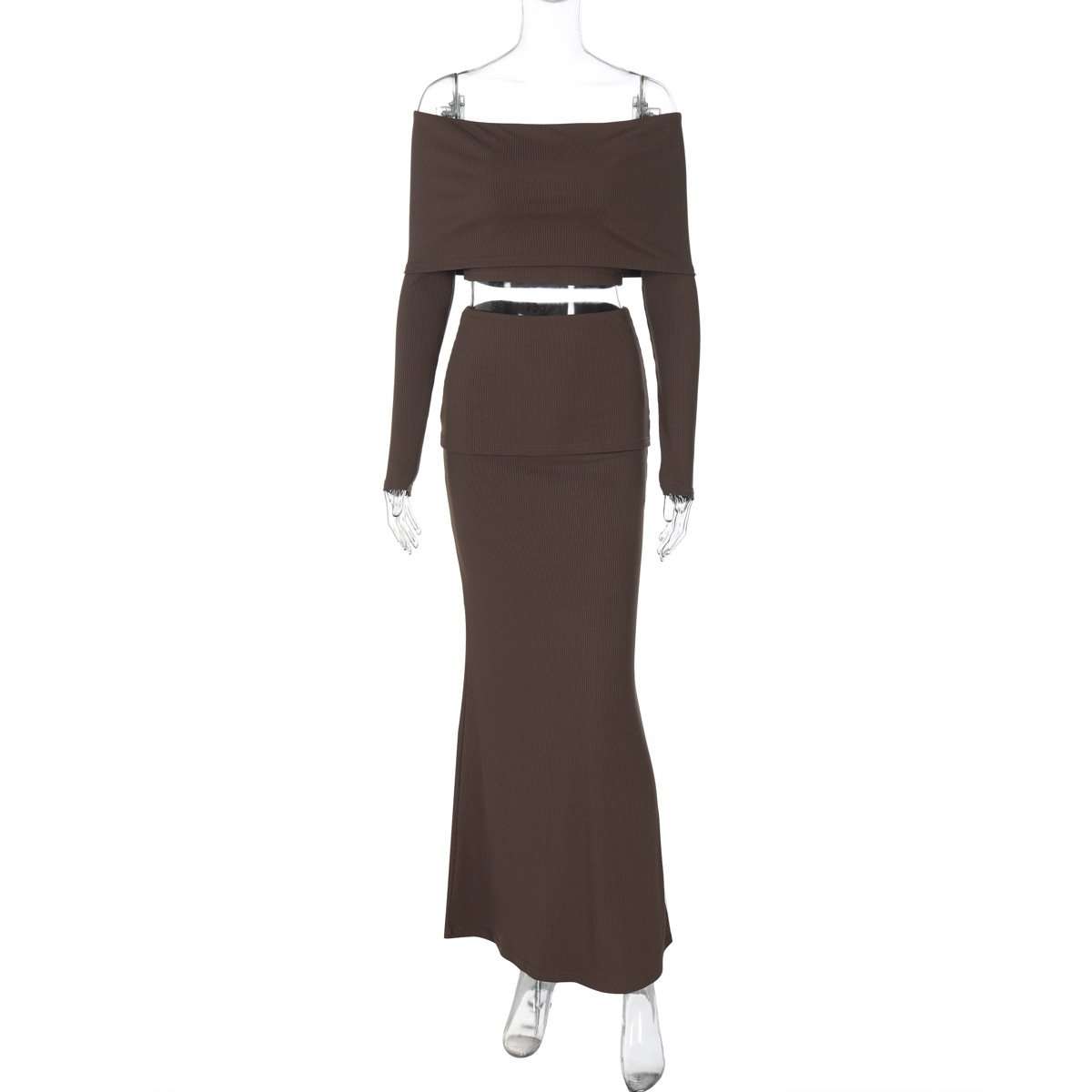 Off-Shoulder Crop Sweater & Long Skirt image 5