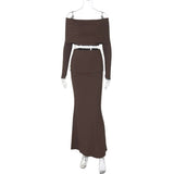 Off-Shoulder Crop Sweater & Long Skirt image 5