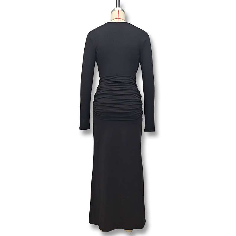 Plunge Neck Split Maxi Dress image 4