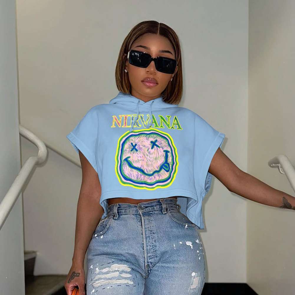 Graphic Crop Hoodie image 1