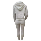 Hooded Split Hem Long Sleeve Pant Set image 3