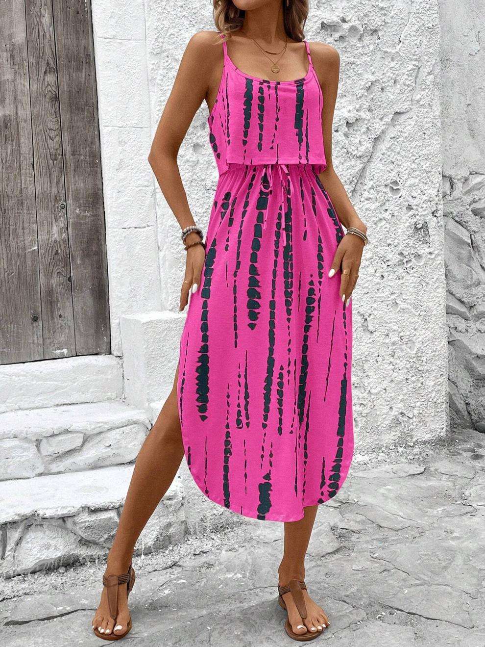 Tie-Dye Maxi Dress with Spaghetti Straps image 5
