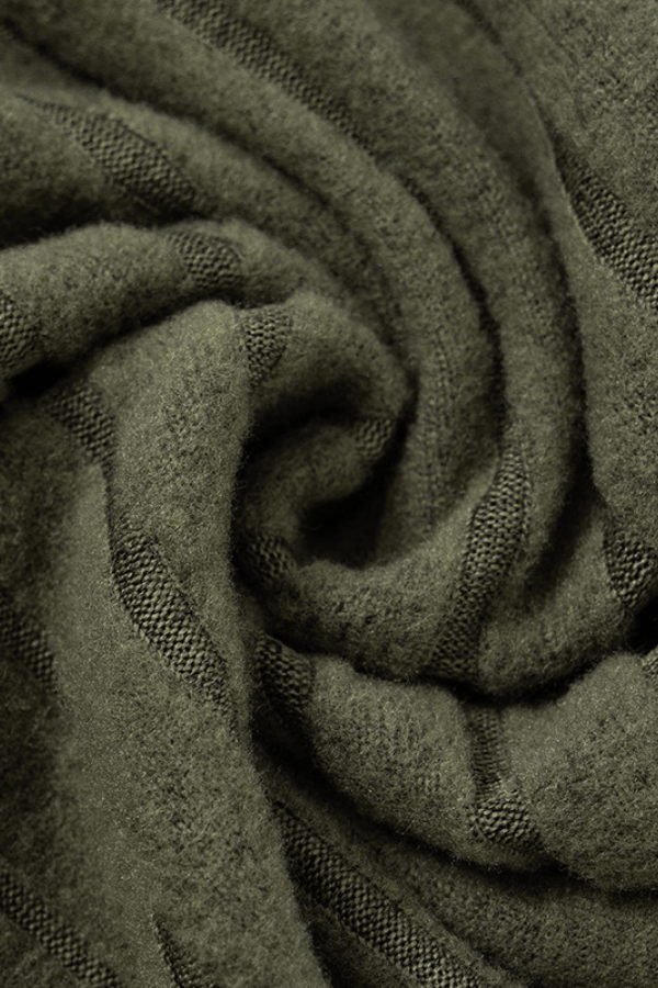 High Rise Plain Ribbed Knit Flared Pants image 7