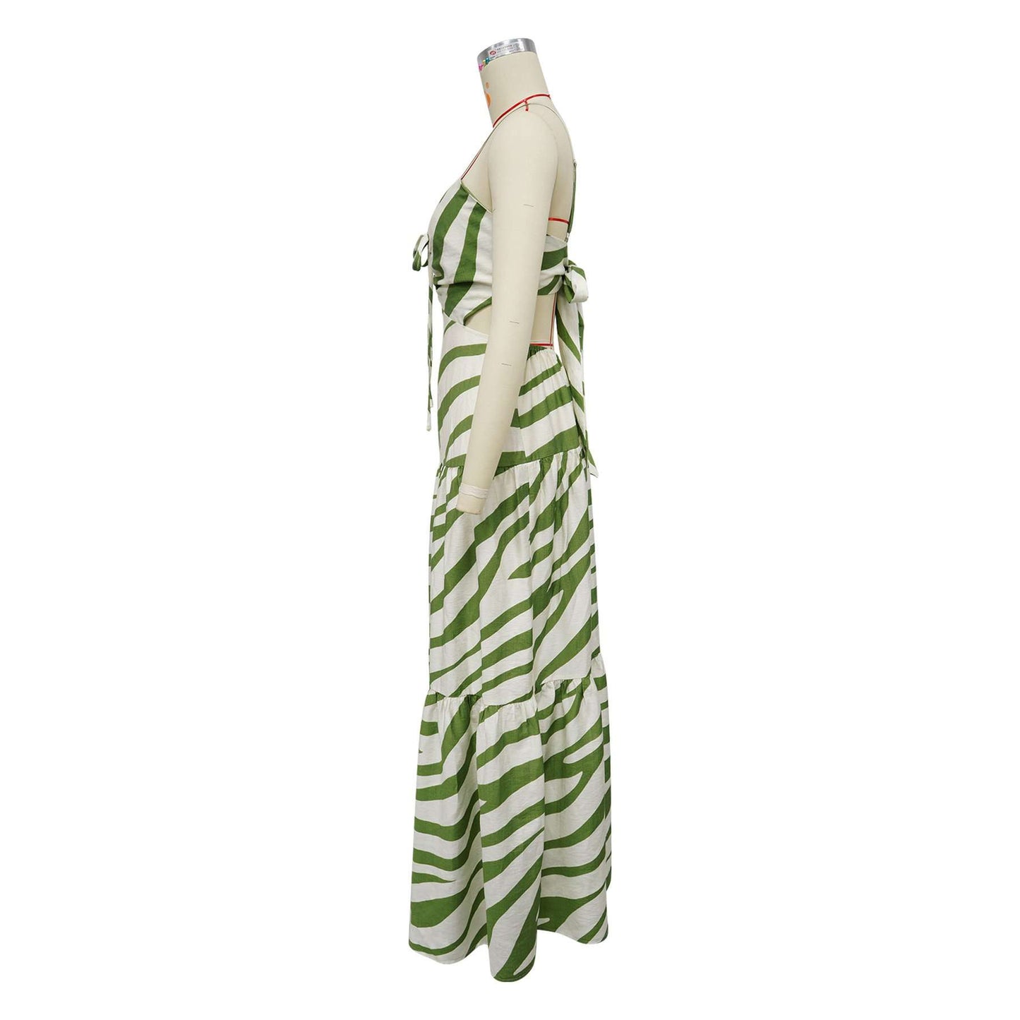 Striped Tiered Maxi Dress image 6