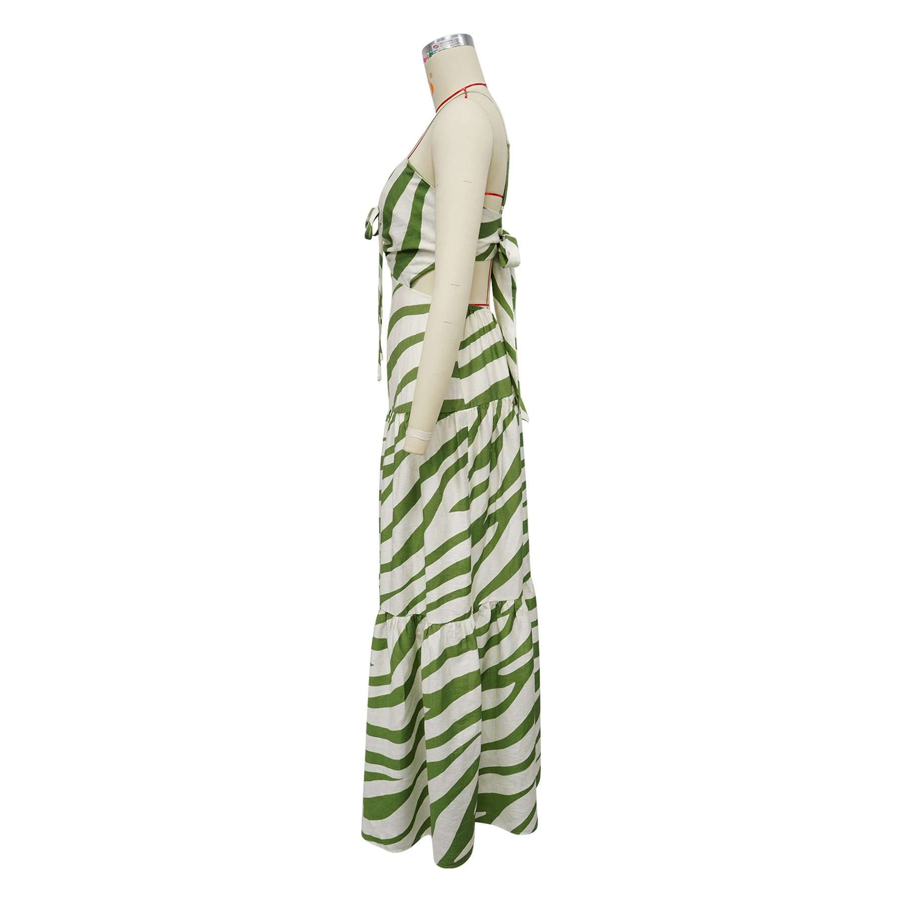 Striped Tiered Maxi Dress image 6