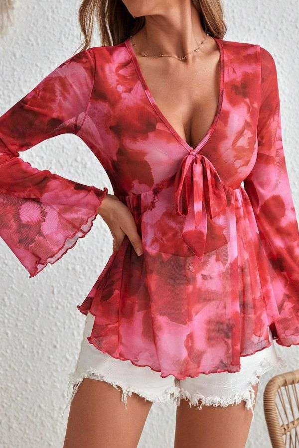 Butterfly Tie-Front Blouse image 1