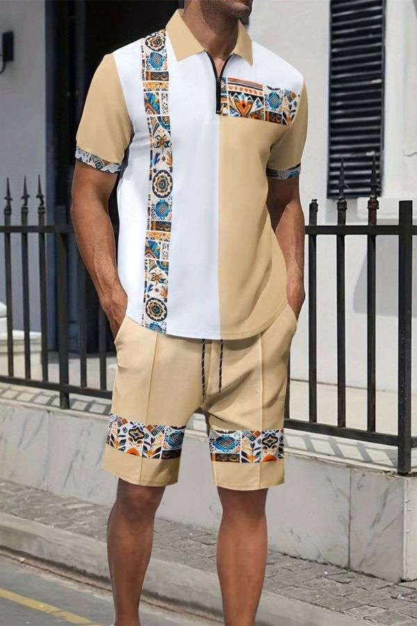 Casual Short-Sleeve Shirt and Shorts Set image 1