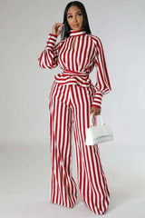 Striped Pattern Pant Set image 0
