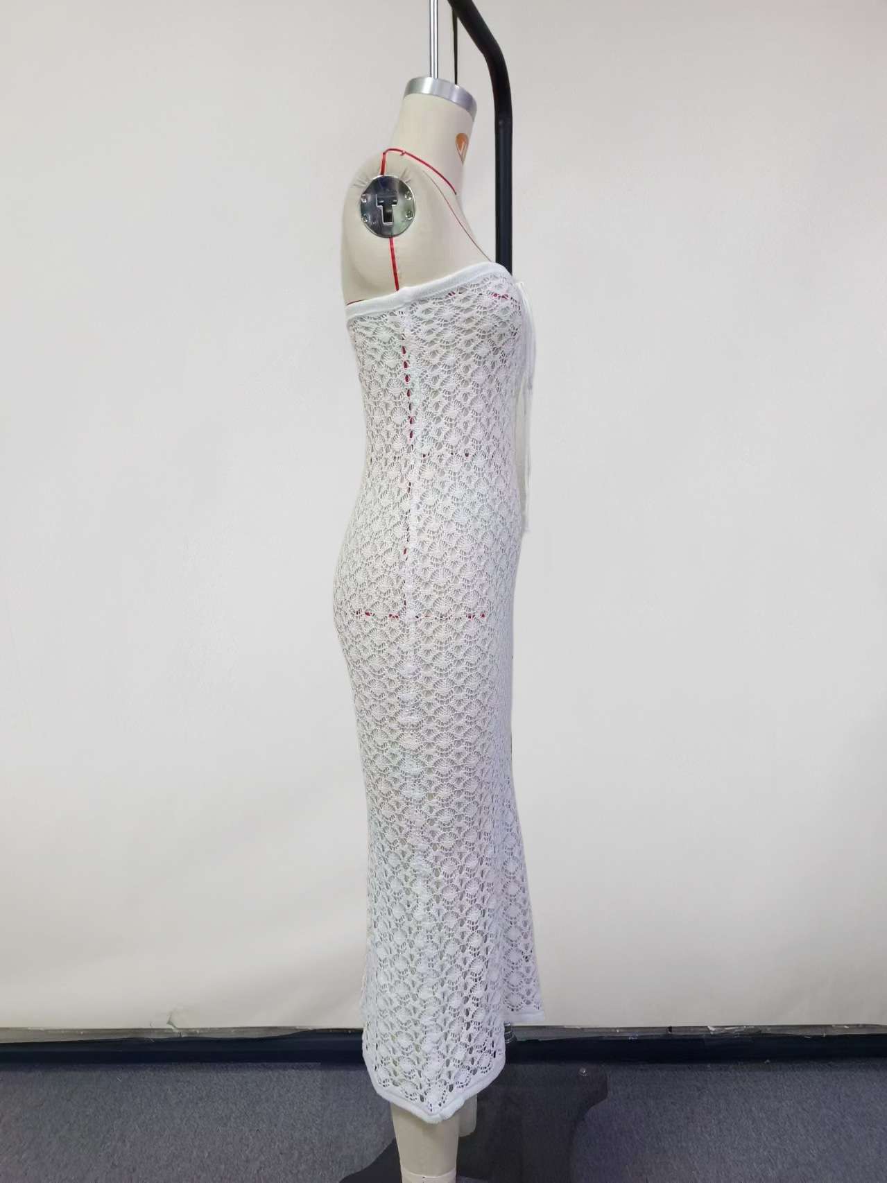 Strapless Crochet Midi Dress image 7