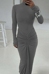 Noir Majesty Maxi Dress - S, Grey image
