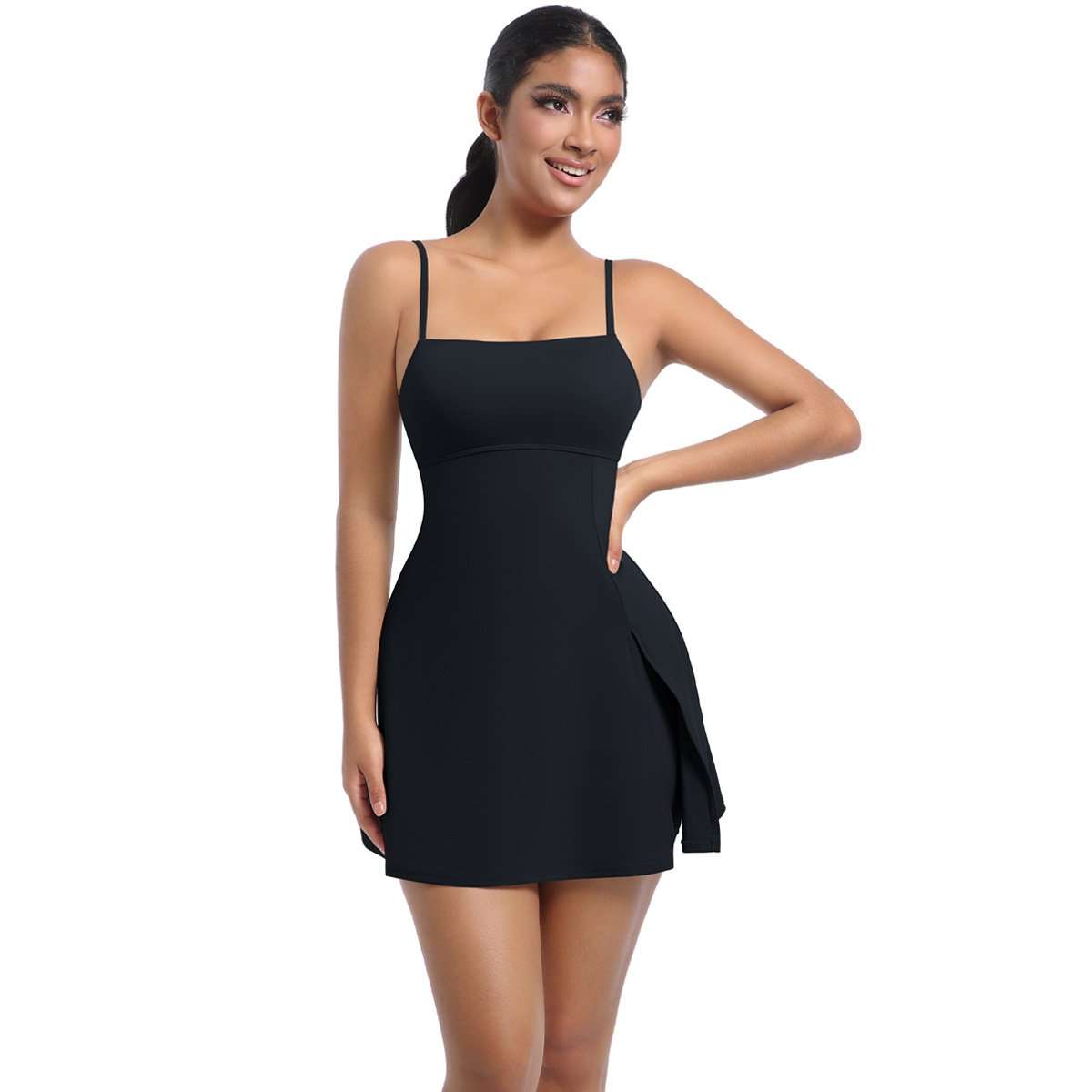 Seamless Brown Body Shaper Romper - S, Black image