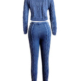 Cropped Sweater & Slim Fit Pants Set image 5