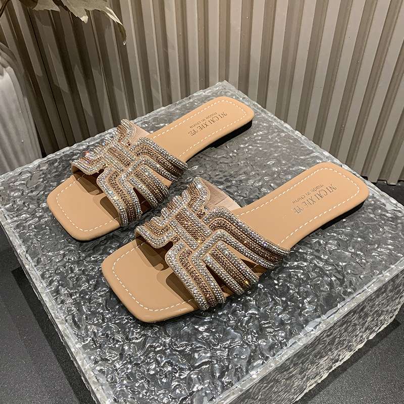 Slip-On Sandals with Embellished Straps image 0