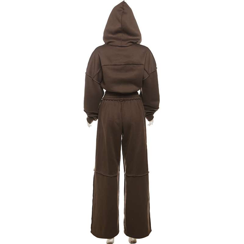 Loose Crop Sweatshirt & Wide Jogger Set image 5