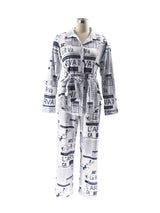 2 Pieces Newspaper Printed Tops & Pants Clubwear image 2