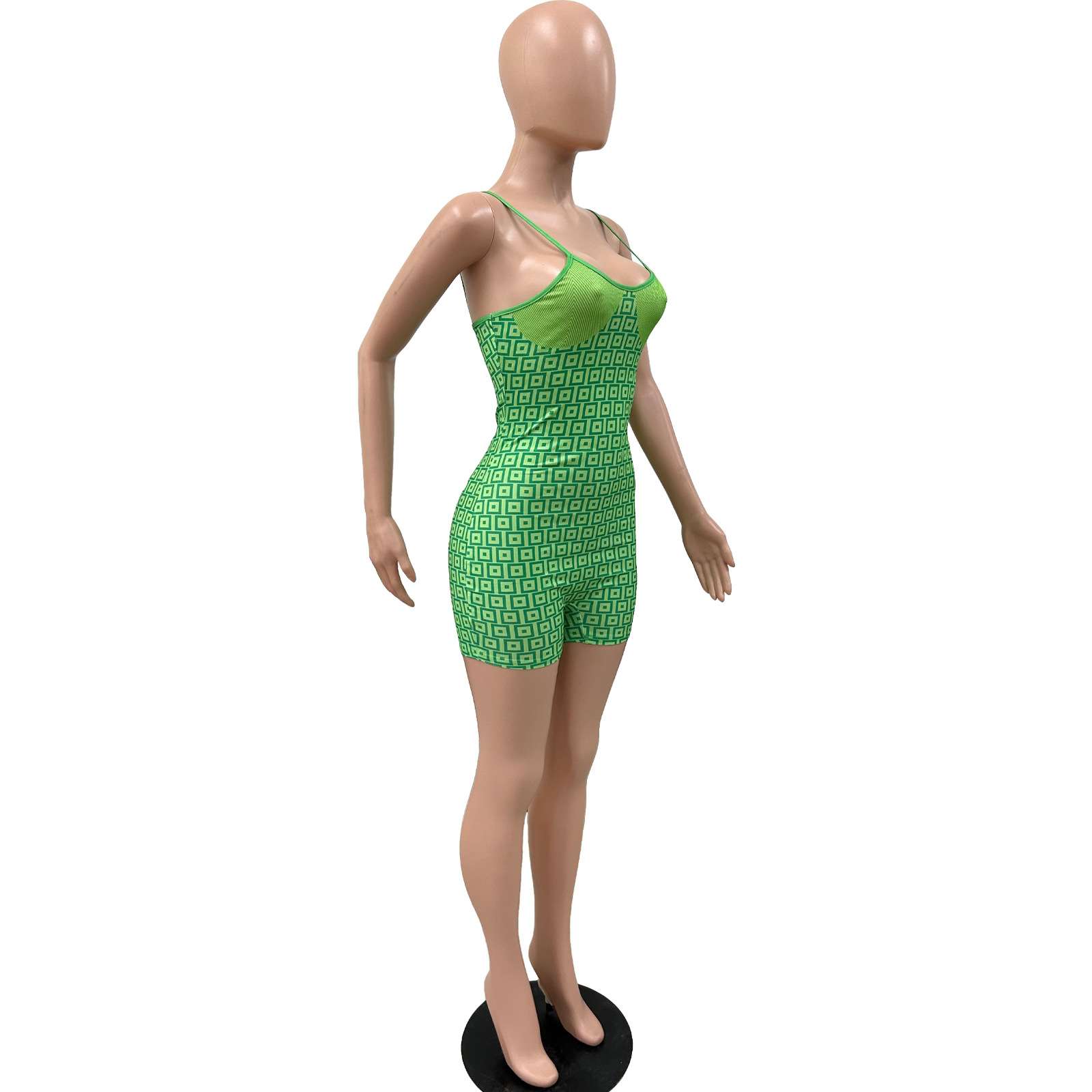 Geometric Print Spaghetti Strap Romper image 6