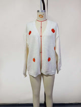 Autumn Pumpkin Print Knit Cardigan image 3