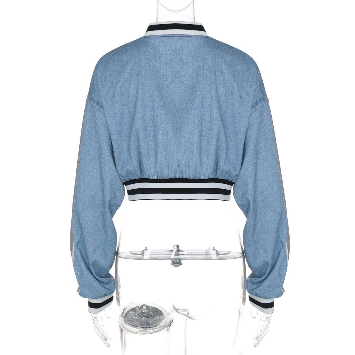 Stand Collar Typography Printed Casual Jacket image 3