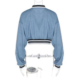 Stand Collar Typography Printed Casual Jacket image 3