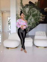 Wide Waist Leggings High Waisted - XL, Black image