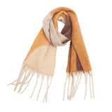 Thick Shawl Autumn Winter Warm Tassel Geometric Scarf - Multi Beige image