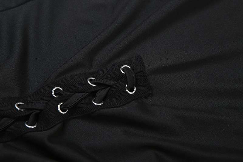 Edgy Black Laced-Up Jumpsuit image 6