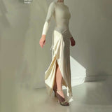 Elegant Solid Color Slimming Dress image 3