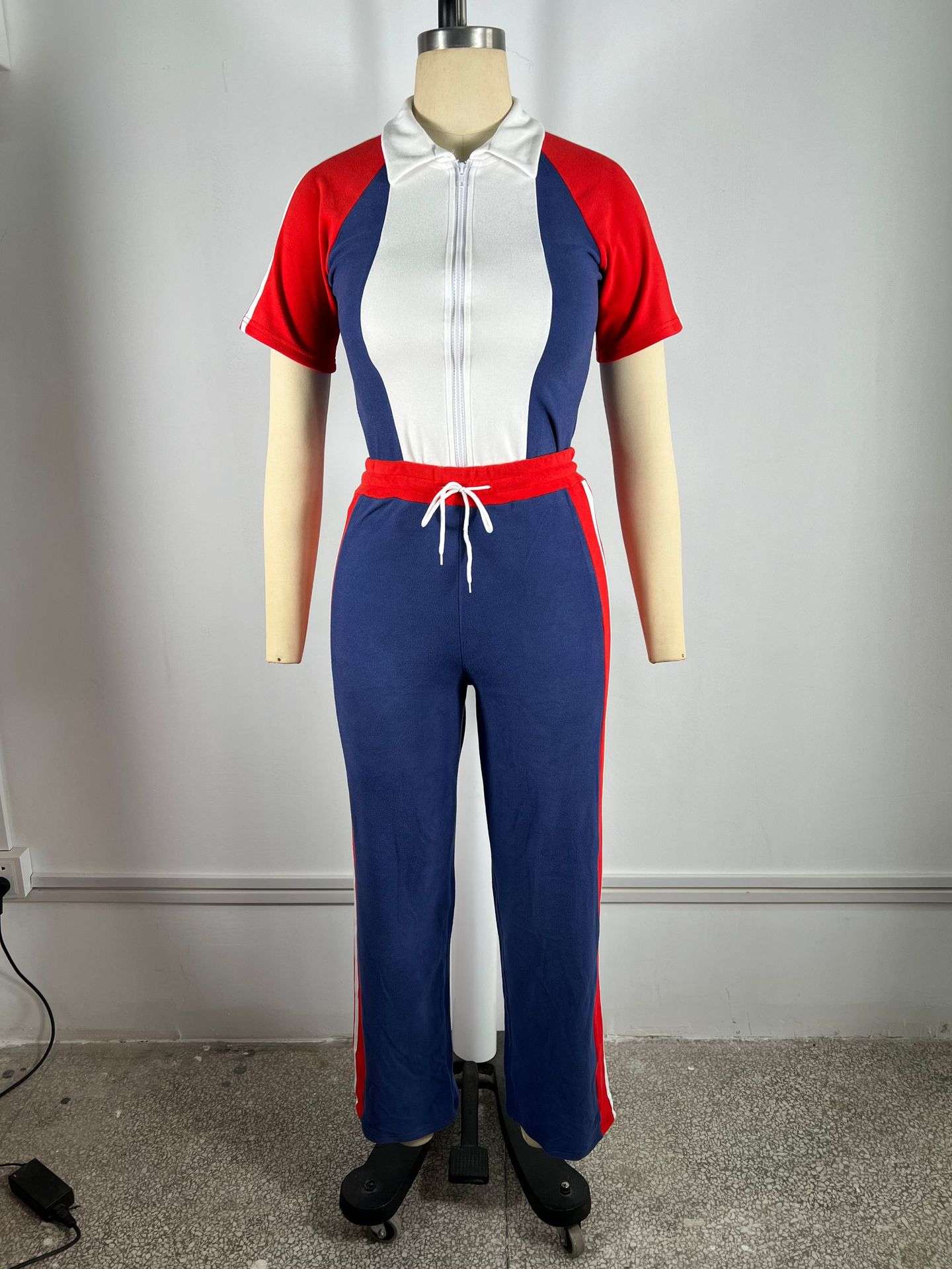 Colorblock Tracksuit Set image 2