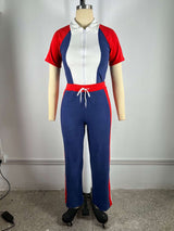 Colorblock Tracksuit Set image 2