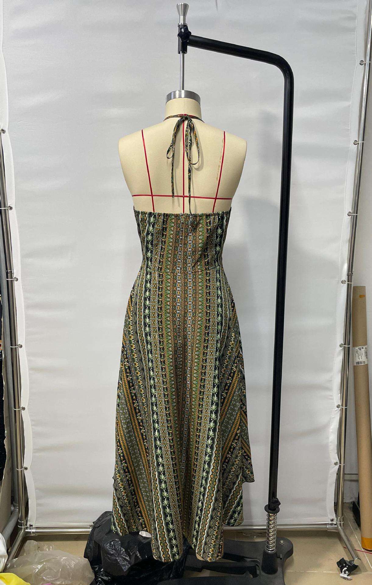 Bohemian Patterned Cut-Out Maxi Dress image 4