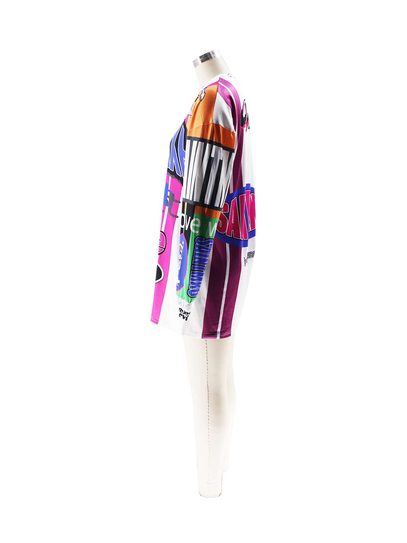 Retro Color Block Graffiti Letter T-Shirt image 3