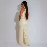 Sleeveless Top & Wide-Leg Pants Suit Set image 2