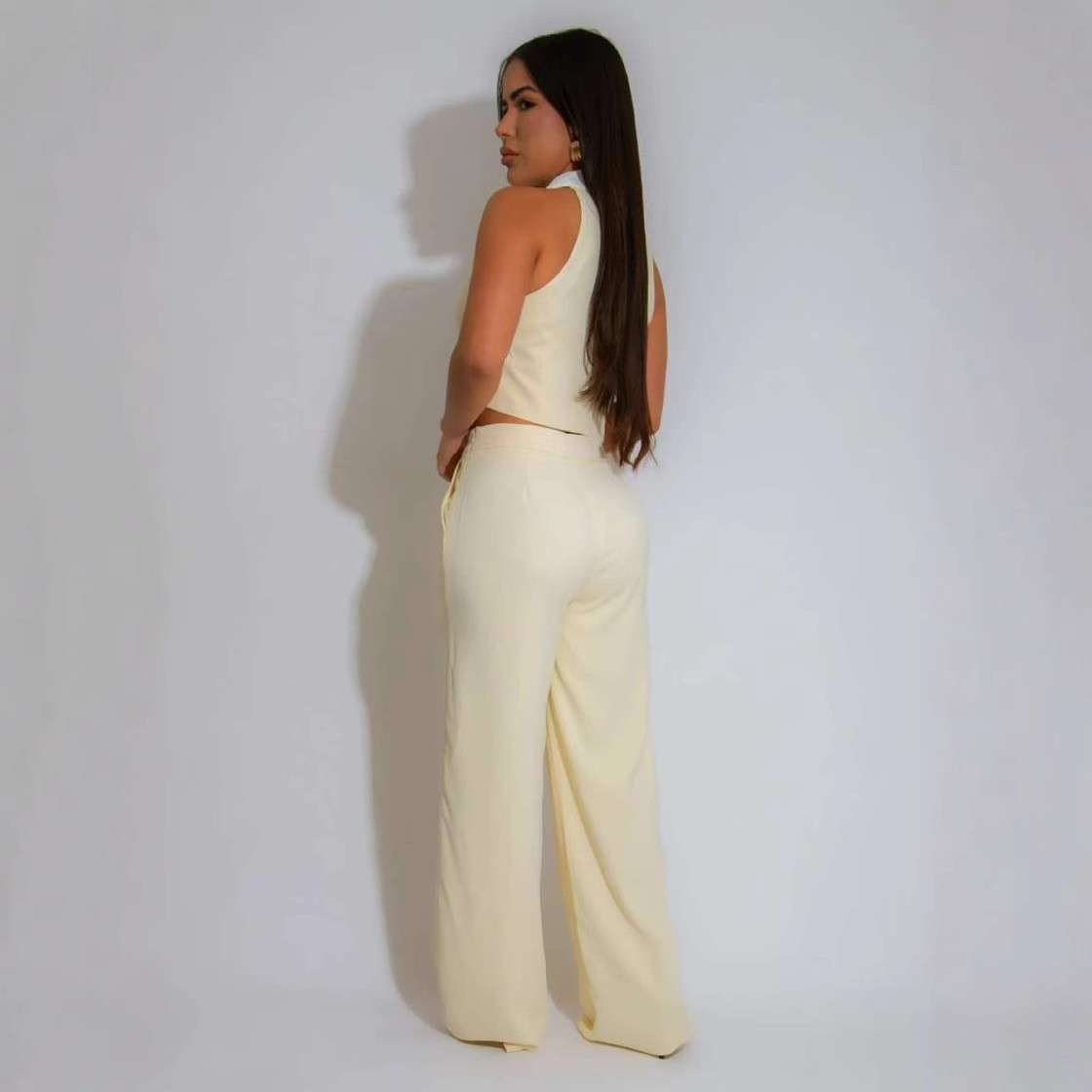 Sleeveless Top & Wide-Leg Pants Suit Set image 2