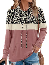 Colorblock Hoodie with Striped Sleeve - L, Pink image