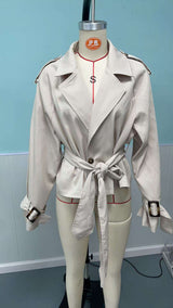 Beige Tie-Front Trench Coat image 3