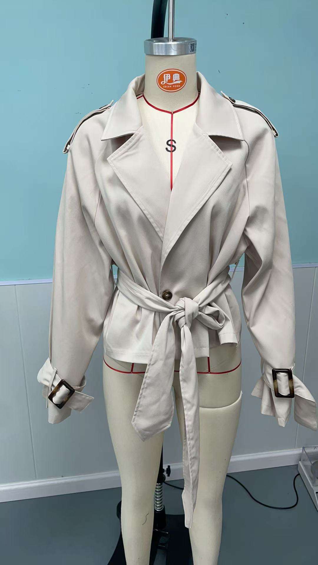 Beige Tie-Front Trench Coat image 3