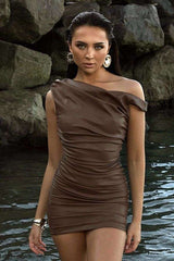 Faux Leather Off-Shoulder Mini Dress image 0