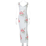 Floral Print Ruched Satin Maxi Dress image 3