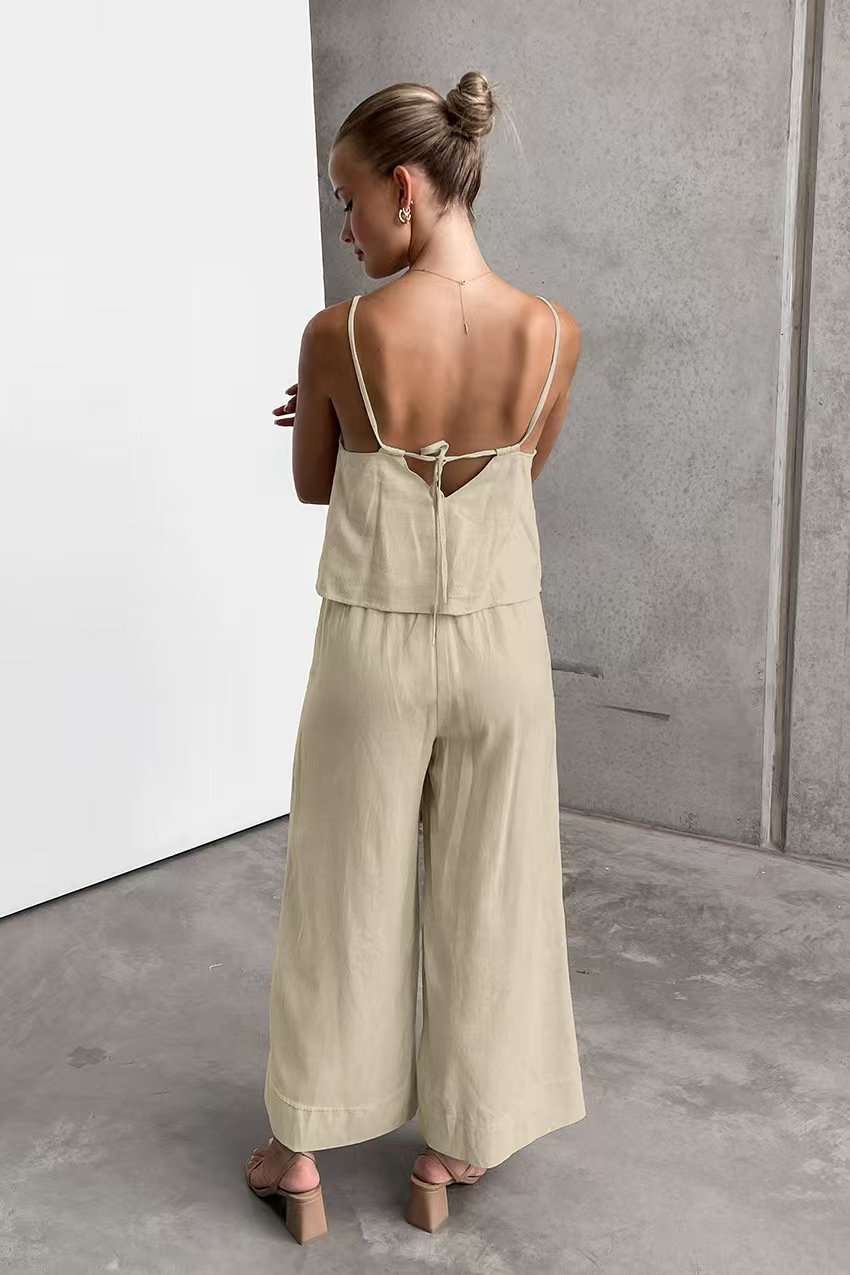 Back-Tie Top and wide Pant Set image 7
