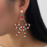 Festive Beaded Bow and Ribbon Earrings image 0