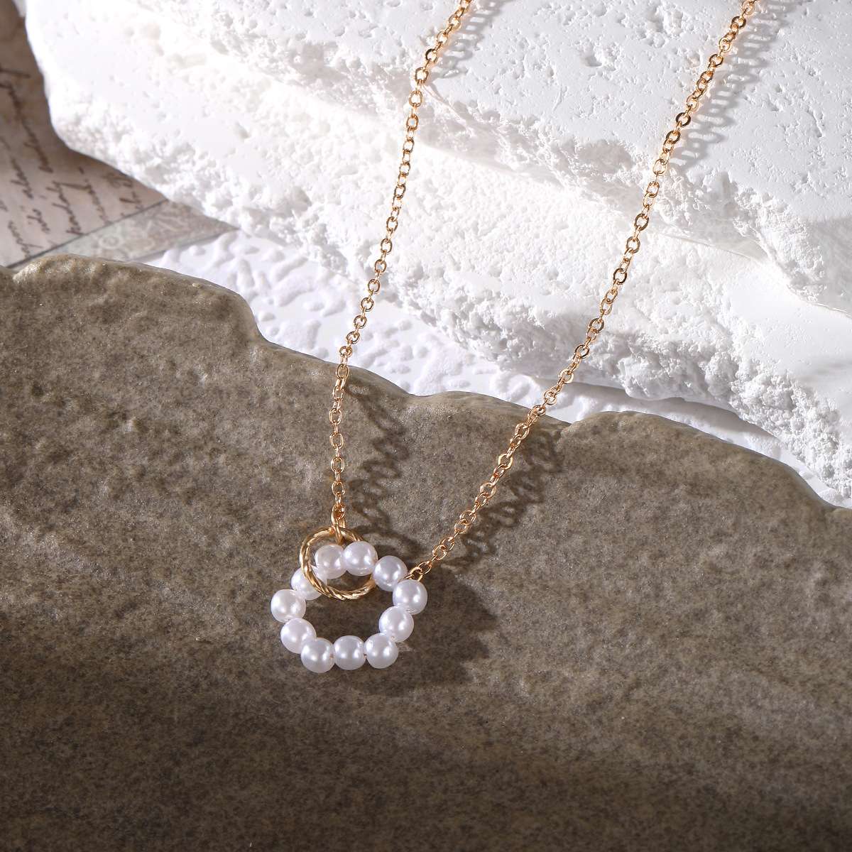 Chain Necklace with Pearl Pendant image 2