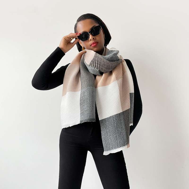 Plaid Scarves Color Block Scarf Fall Winter image 0