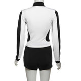 Stand Collar Fitness Sports Top and Shorts Set image 4
